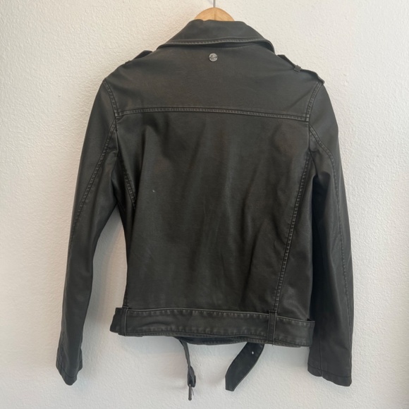 Vegan Faux Leather Moto Jacket Size 2 - Picture 2 of 13